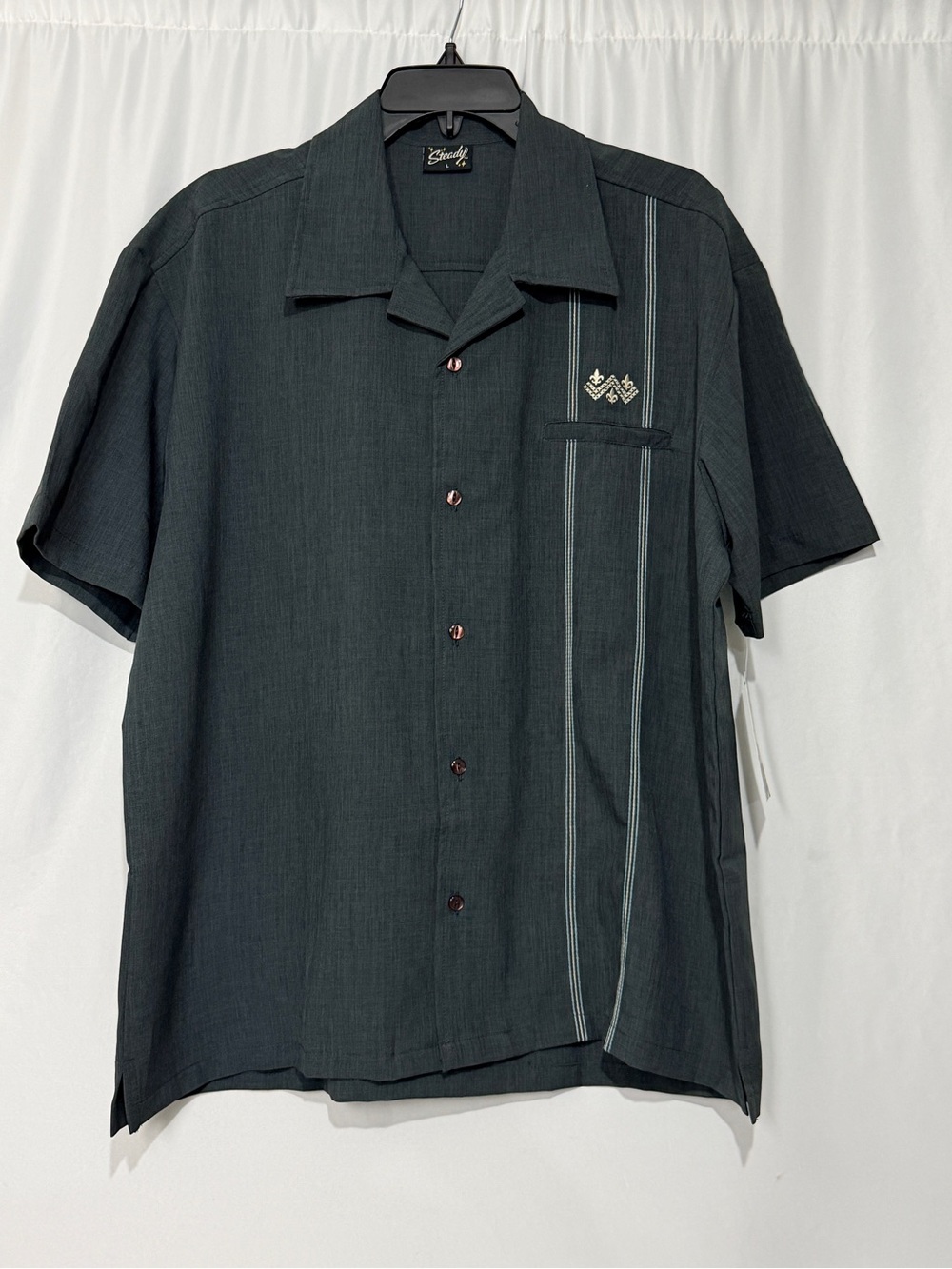 NWT Steady Clothing Men’s Six String  Rockabilly Bowling Button Down Shirt Large